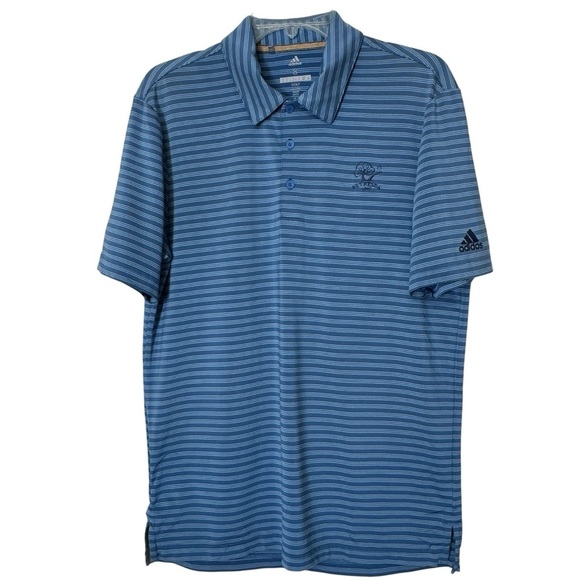 Adidas Golf Polo Shirt Blue Stripe Men’s S – Bethesda Logo - Picture 1 of 8